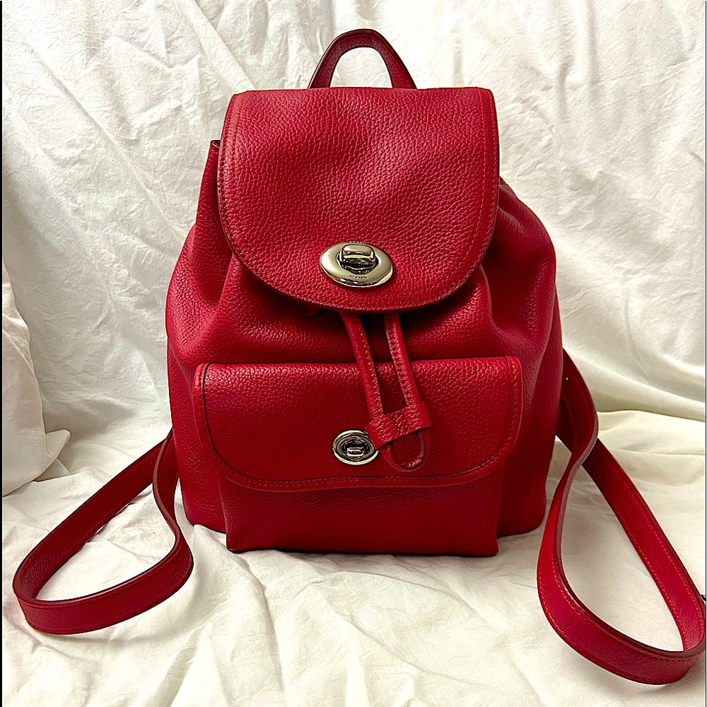 Small red Coach backpack